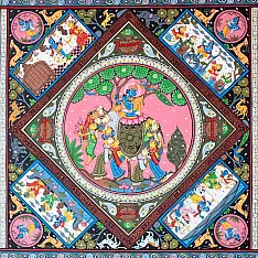 Chitra Katha . चित्र कथा | Pattachitra Traditional Painting ~ Krishna & Gopi