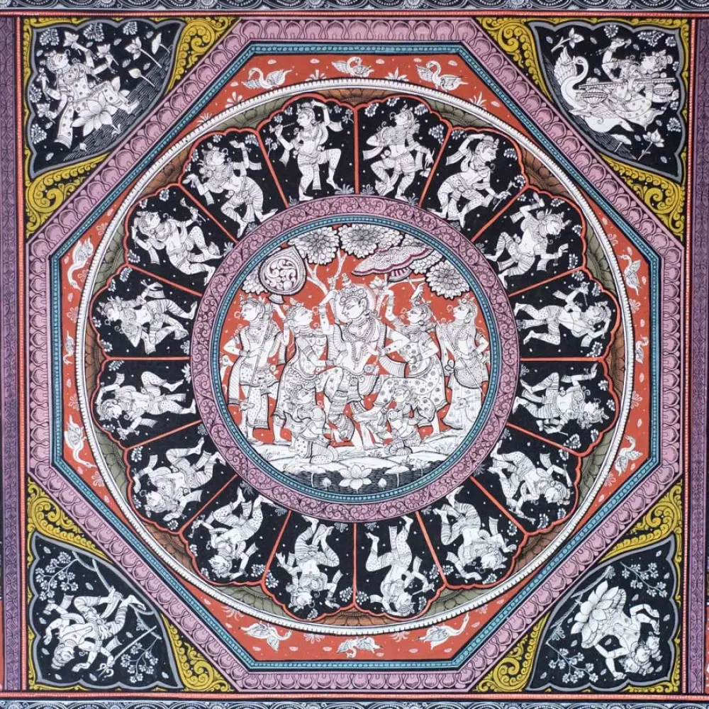 shop Traditional patachitra Painting ~ Madhav Leela
