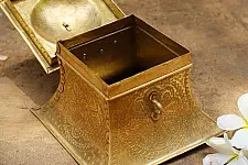 Ahar ✽ Brass ~ Square Dabro ( 6.5" x 6.5 x 5.5" Storage Box ) 