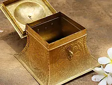 Ahar ✽ Brass ~ Square Dabro ( 6.5" x 6.5 x 5.5" Storage Box ) 