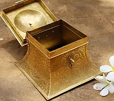 Ahar ✽ Brass ~ Square Dabro ( 6.5" x 6.5 x 5.5" Storage Box ) 