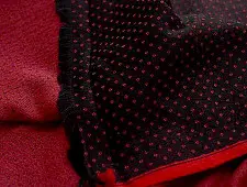Mashru ✧ Handloom Mashru Fabric ( Per meter ) ✧ Black Fabric with Dark Red Dots Mashru ✧ Handloom Mashru Fabric ( Per meter ) ✧ Black Fabric with Dark Red Dots