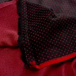 Mashru ✧ Handloom Mashru Fabric ( Per meter ) ✧ Black Fabric with Dark Red Dots Mashru ✧ Handloom Mashru Fabric ( Per meter ) ✧ Black Fabric with Dark Red Dots
