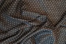 Mashru ✧ Handloom Mashru Fabric ( Per meter ) ✧ Black Fabric with White Dots