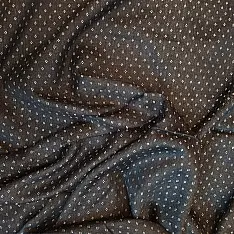 Mashru ✧ Handloom Mashru Fabric ( Per meter ) ✧ Black Fabric with White Dots