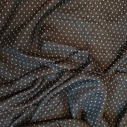 Mashru ✧ Handloom Mashru Fabric ( Per meter ) ✧ Black Fabric with White Dots