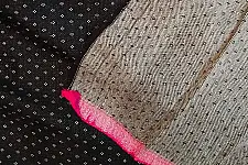Mashru ✧ Handloom Mashru Fabric ( Per meter ) ✧ Black Fabric with White Dots