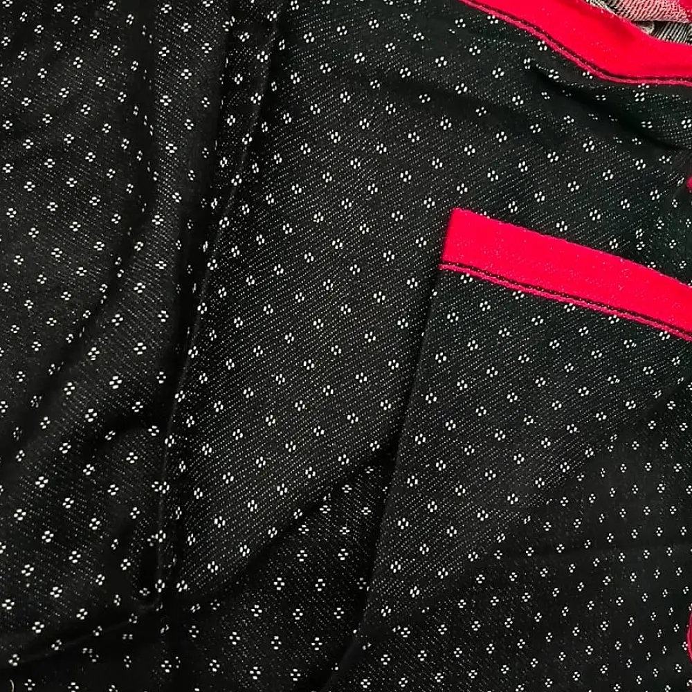 Buy Handloom Mashru Fabric ( Per meter ) ✧ Black Fabric with White Dots