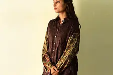 Itr . इत्र | Handmade Ajrakh Block Printed Silk Shirt