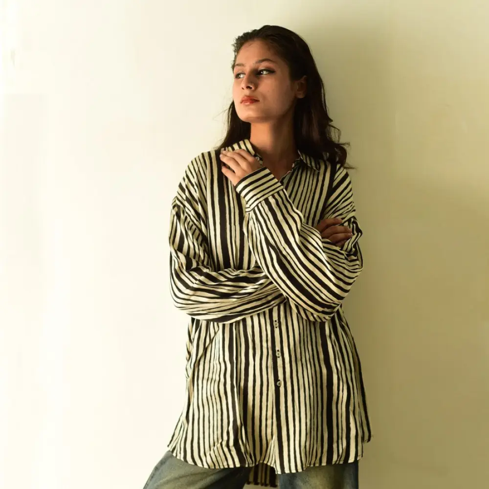 buy Ajrakh Printed Modal Silk Shirt