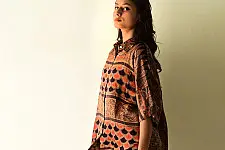 Itr . इत्र | Silk Shirt with Ajrakh - ( Unisex ) 