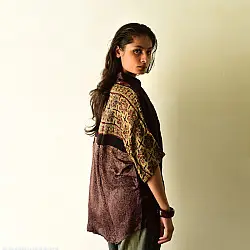 Itr . इत्र | Ajrakh Silk Shirt - Over Size | Unisex 