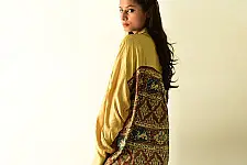 Itr . इत्र | Over Size Silk Shirt | Natural Colour Ajrakh