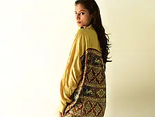 Itr . इत्र | Over Size Silk Shirt | Natural Colour Ajrakh