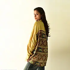 Itr . इत्र | Over Size Silk Shirt | Natural Colour Ajrakh