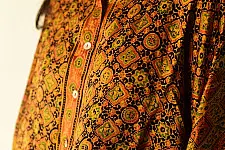 Itr . इत्र | Unique Design Ajrakh Silk Shirt | Natural Dye