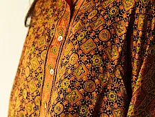Itr . इत्र | Unique Design Ajrakh Silk Shirt | Natural Dye