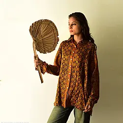 Itr . इत्र | Unique Design Ajrakh Silk Shirt | Natural Dye