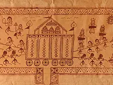 Muria Painting | Bhitti Chitra ~ Goncha festival ( 14" x 26" )