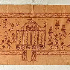 Muria Painting | Bhitti Chitra ~ Goncha festival ( 14" x 26" )