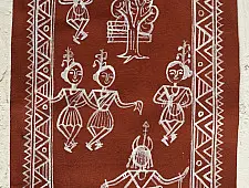 Muria Painting | Bhitti Chitra ~  Bastar Dussehra ( 10" x  24" )