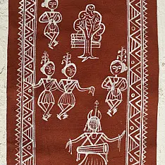 Muria Painting | Bhitti Chitra ~  Bastar Dussehra ( 10" x  24" )