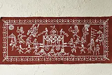 Muria Painting | Bhitti Chitra ~ Ghotul Natrya ( 9" x 32" )
