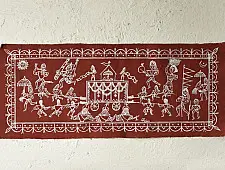 Muria Painting | Bhitti Chitra ~ Ghotul Natrya ( 9" x 32" )