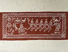 Muria Painting | Bhitti Chitra ~ Mandar Dance ( 9" x 22" )