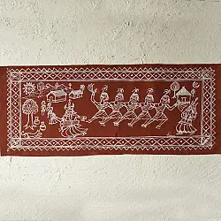 Muria Painting | Bhitti Chitra ~ Mandar Dance ( 9" x 22" )