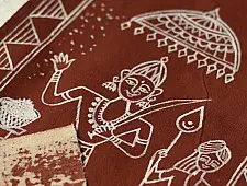 Muria Painting | Bhitti Chitra ~ Mai Bharni ( 23" x 10" )