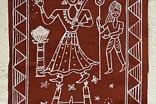 Muria Painting | Bhitti Chitra ~ Mai Bharni ( 23" x 10" )