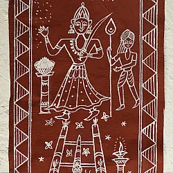 Muria Painting | Bhitti Chitra ~ Mai Bharni ( 23" x 10" )