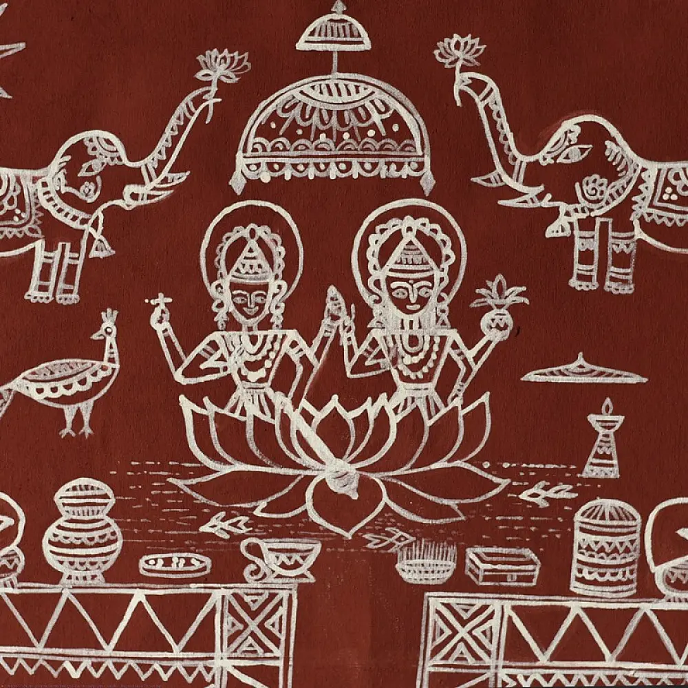Traditional Muriya Painting | Bhitti Chitra ~  Lakshmi Jagar 