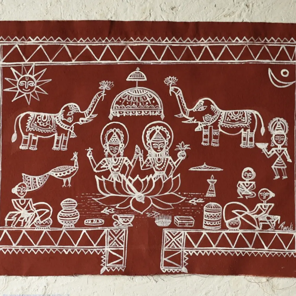 Traditional Muriya Painting | Bhitti Chitra ~  Lakshmi Jagar 