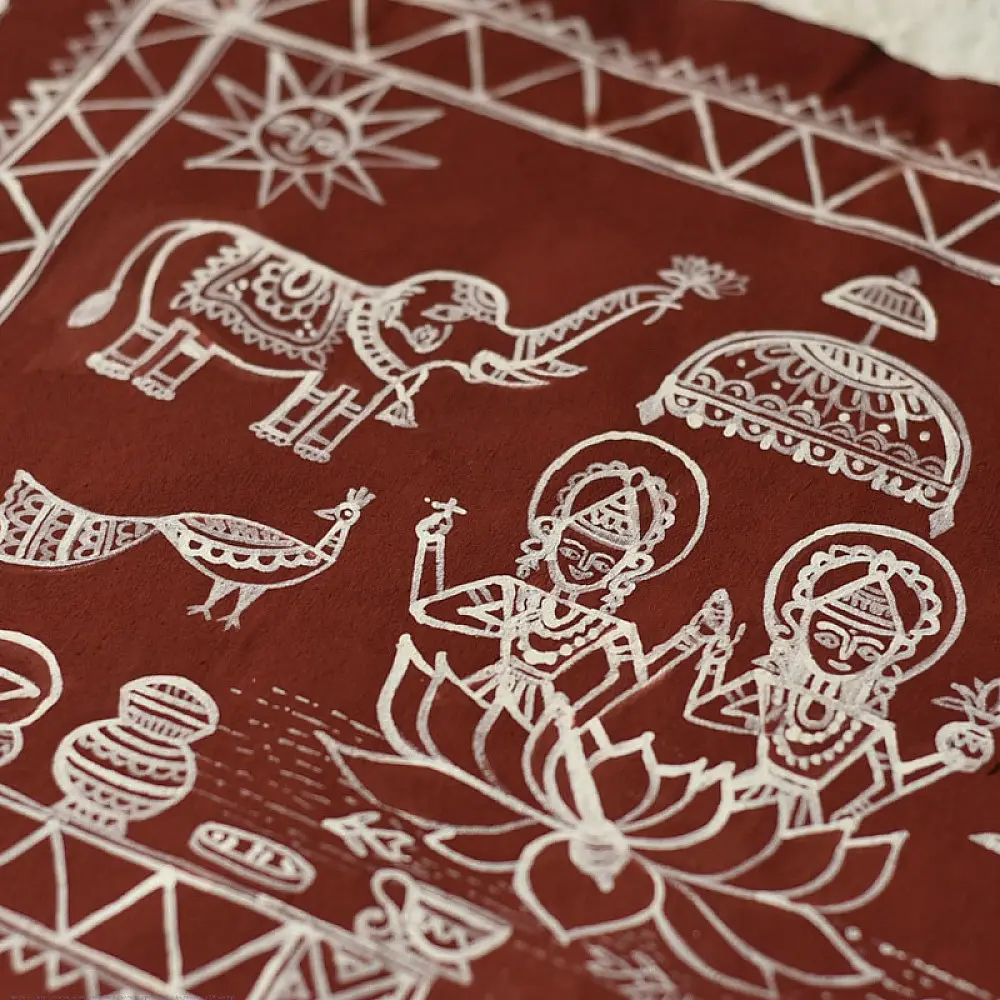 Traditional Muriya Painting | Bhitti Chitra ~  Lakshmi Jagar 