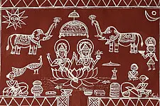 Muria Painting | Bhitti Chitra ~ Lakshmi Jagar ( 11" x 17" )