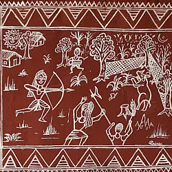 Muria Painting | Bhitti Chitra ~ Shikar ( 11" x 17" )