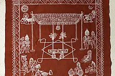 Muria Painting | Bhitti Chitra ~ Wedding ( 23" x 23" )