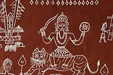 Muria Painting | Bhitti Chitra ~ Danteshwari Jatra ( 23" x 23" )