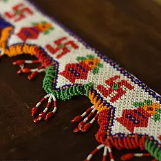 Shubh-Laabh | Glass Bead Door Toran - Swastik kalash