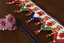 Shubh-Laabh | Glass Bead Door Toran - Swastik kalash