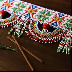 Shubh-Laabh . शुभ लाभ | Glass Bead Door Toran ( 3 Feet long )