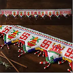 Shubh-Laabh . शुभ लाभ | Traditional Glass Bead Toran - Shubh Laabh Design
