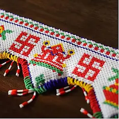 Shubh-Laabh . शुभ लाभ | Traditional Glass Bead Toran - Shubh Laabh Design