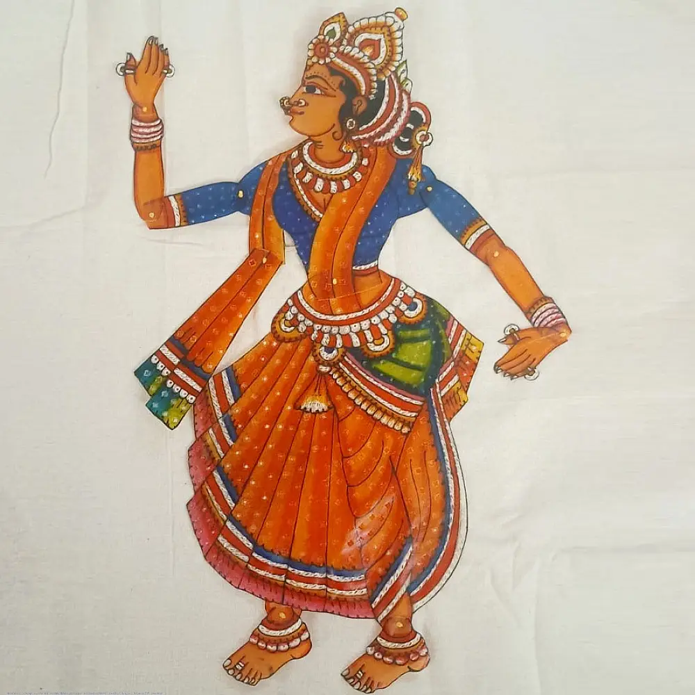 Handmade leather puppet- radha