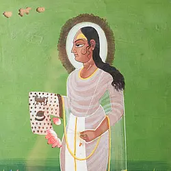 Memory Lines | Indian Antique Painting | Vallabhacharya (With Frame) 