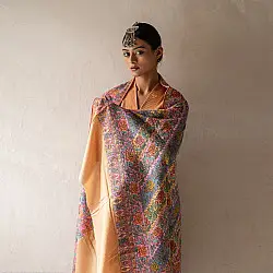 Pasham ~ Pure Pashmina Kani Shawl - Sozni Embroidered