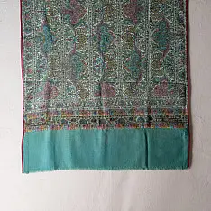 Pasham ~ Pashmina Kani Woolen Shawl & Sozni Embroidery 