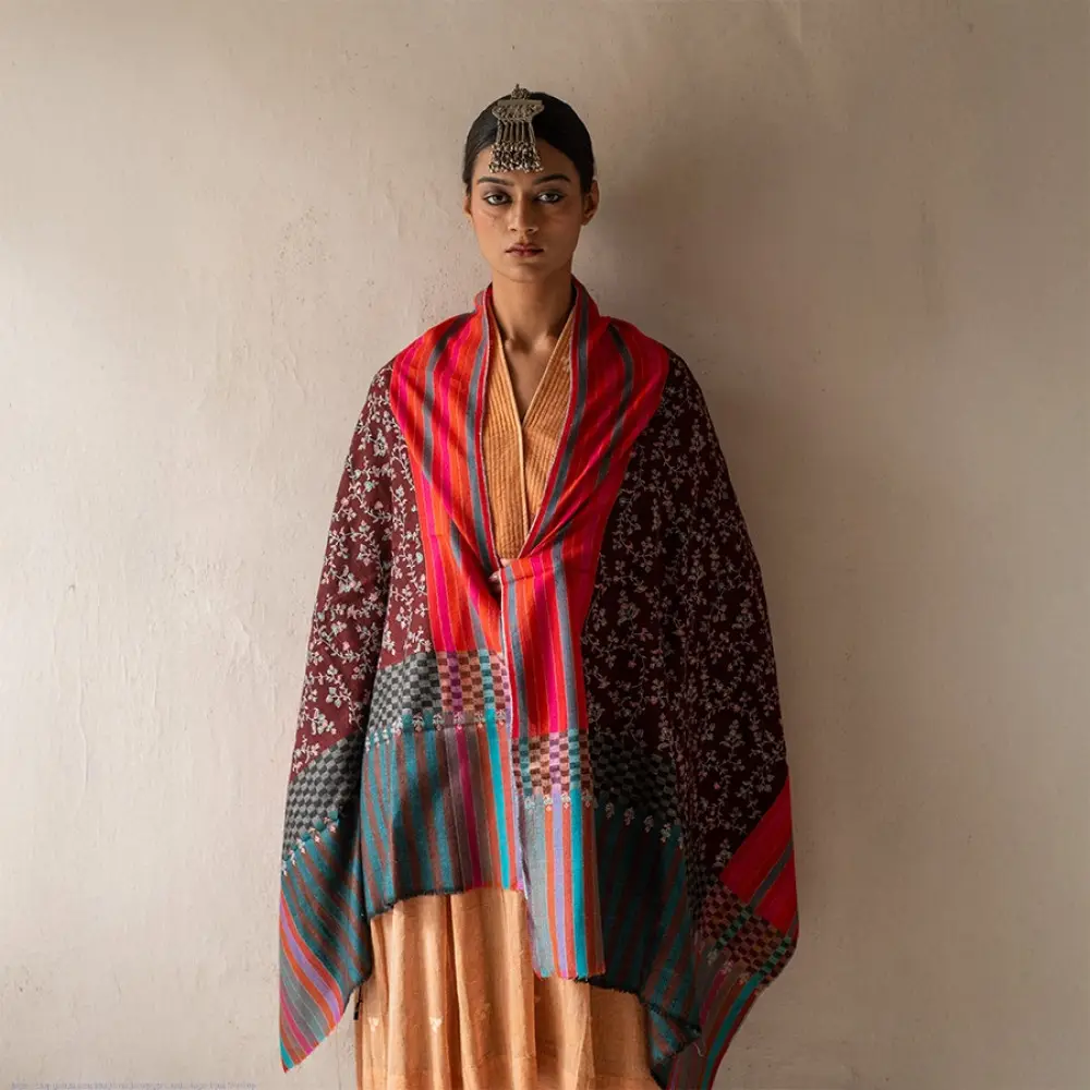 shop Pashmina Sozni Embroidered Woolen Stole
